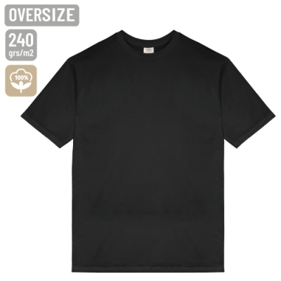 Camiseta de Algodón en Color Negro Formato Negro